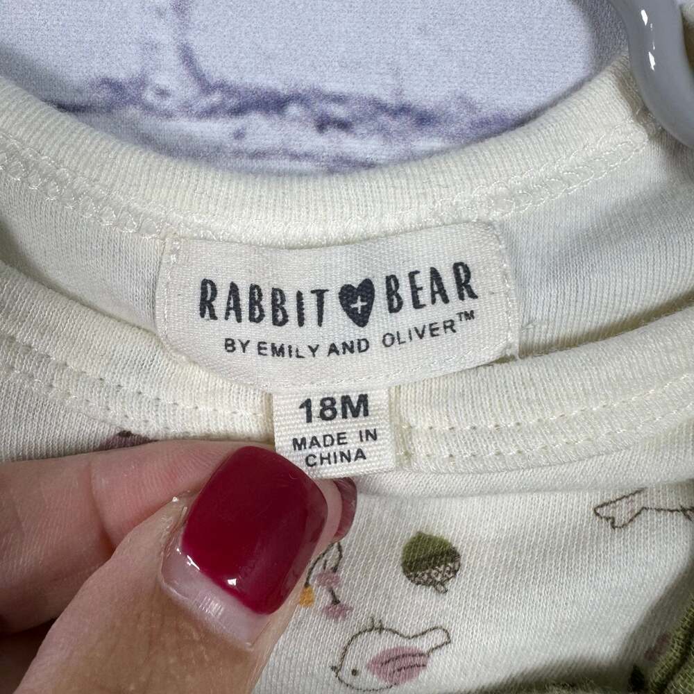 Rabbit + Bear Gauze Jumper with Matching Onesie Size 18 Months - Picture 4 of 5
